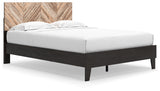 Piperton Two-Tone Brown/Black Queen Panel Platform Bed