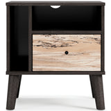 Piperton Two-Tone Brown/Black Nightstand