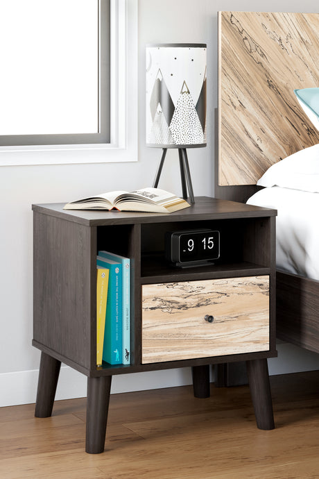 Piperton Two-Tone Brown/Black Nightstand