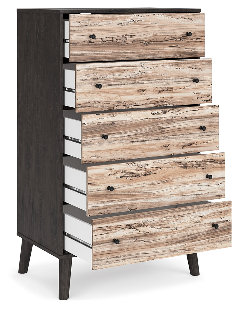 Piperton Two-Tone Brown/Black Chest Of Drawers