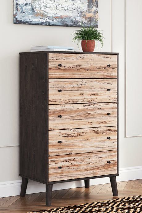 Piperton Two-Tone Brown/Black Chest Of Drawers