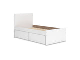 Onita White Twin Panel Platform Bed With 1 Side Storage
