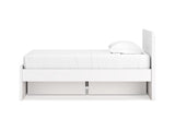 Onita White Twin Panel Platform Bed With 1 Side Storage