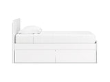 Onita White Twin Panel Platform Bed With 1 Side Storage