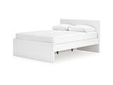 Onita White Queen Panel Platform Bed With 1 Side Storage