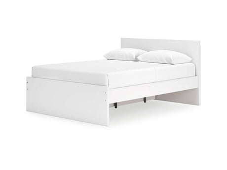 Onita White Queen Panel Platform Bed With 1 Side Storage