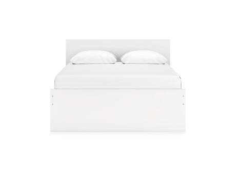 Onita White Queen Panel Platform Bed With 1 Side Storage