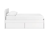 Onita White Queen Panel Platform Bed With 1 Side Storage