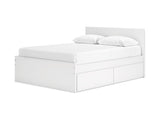 Onita White Queen Panel Platform Bed With 2 Side Storage