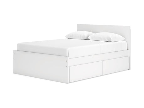 Onita White Queen Panel Platform Bed With 2 Side Storage