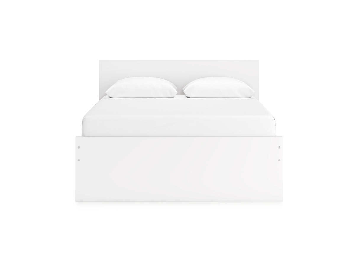 Onita White Queen Panel Platform Bed With 2 Side Storage