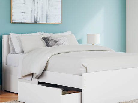 Onita White Queen Panel Platform Bed With 2 Side Storage