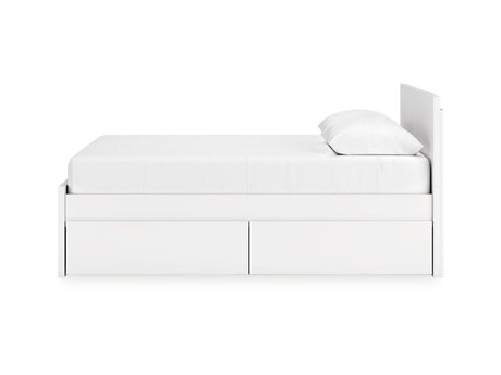 Onita White Queen Panel Platform Bed With 2 Side Storage