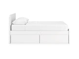 Onita White Queen Panel Platform Bed With 2 Side Storage