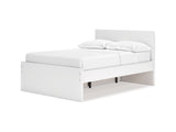 Onita White Full Panel Platform Bed With 1 Side Storage