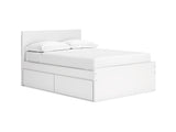 Onita White Full Panel Platform Bed With 1 Side Storage