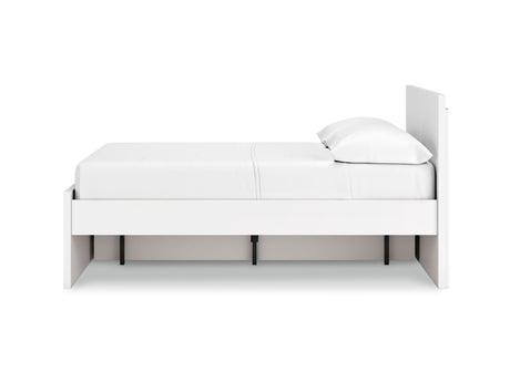 Onita White Full Panel Platform Bed With 1 Side Storage