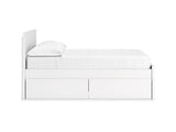 Onita White Full Panel Platform Bed With 1 Side Storage