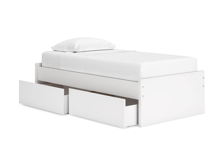 Onita White Twin Platform Bed With 1 Side Storage