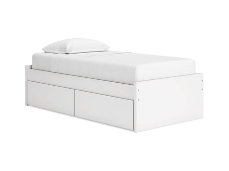 Onita White Twin Platform Bed With 1 Side Storage