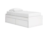 Onita White Twin Platform Bed With 1 Side Storage