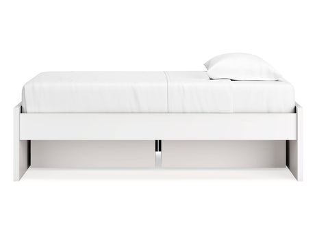 Onita White Twin Platform Bed With 1 Side Storage