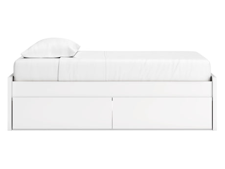 Onita White Twin Platform Bed With 1 Side Storage