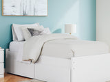 Onita White Twin Platform Bed With 1 Side Storage