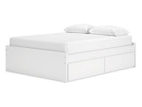 Onita White Queen Platform Bed With 2 Side Storage
