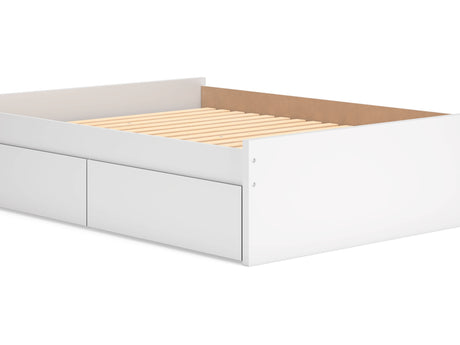 Onita White Queen Platform Bed With 2 Side Storage
