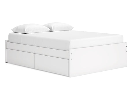 Onita White Queen Platform Bed With 2 Side Storage