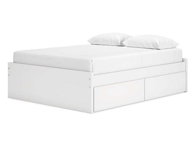 Onita White Queen Platform Bed With 2 Side Storage