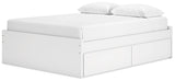 Onita White Queen Platform Bed With 2 Side Storage