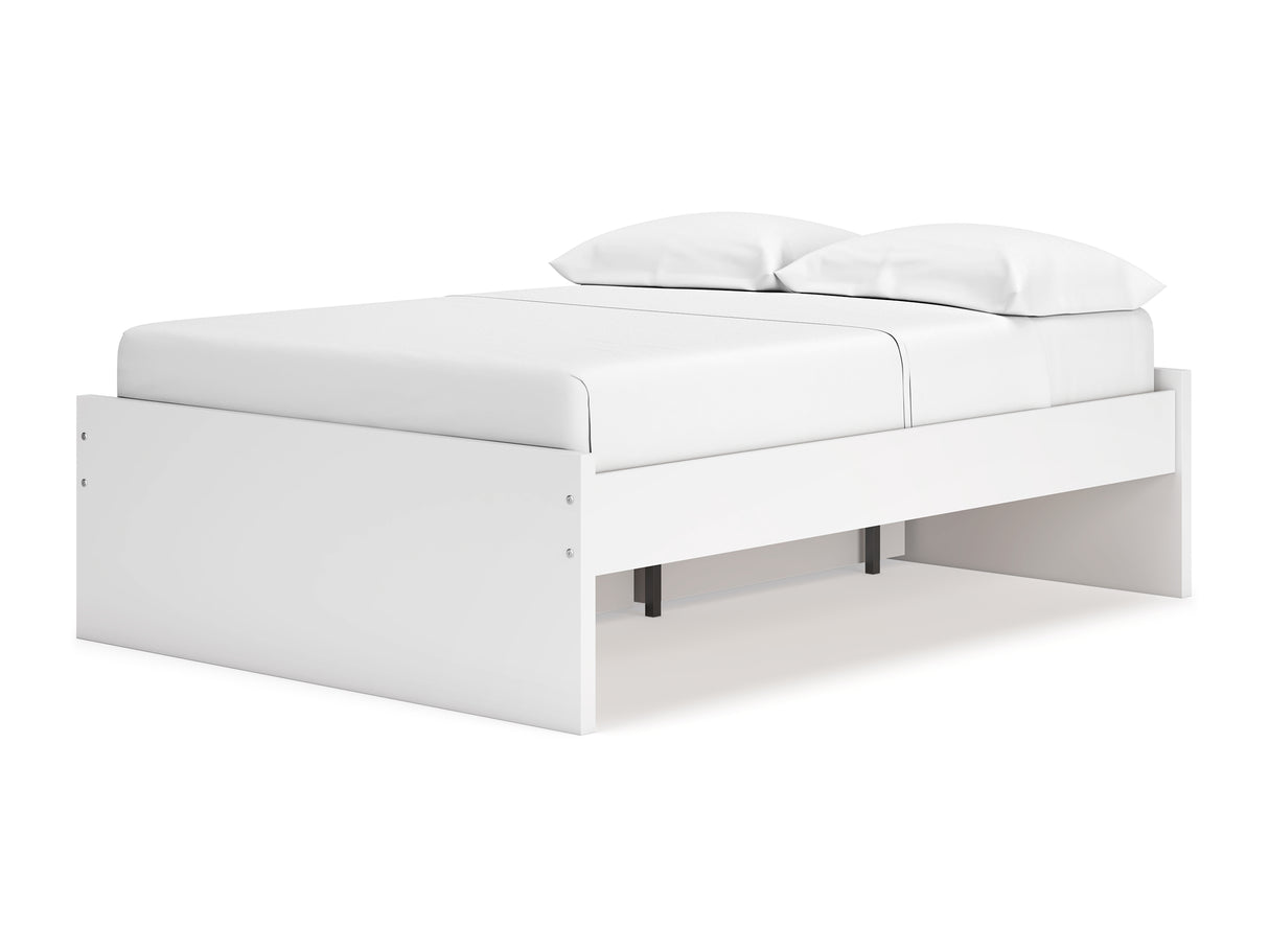 Onita White Full Platform Bed With 1 Side Storage