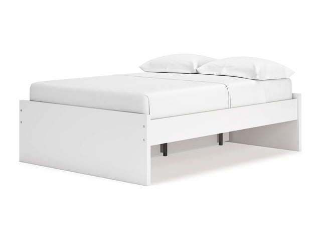 Onita White Full Platform Bed With 1 Side Storage
