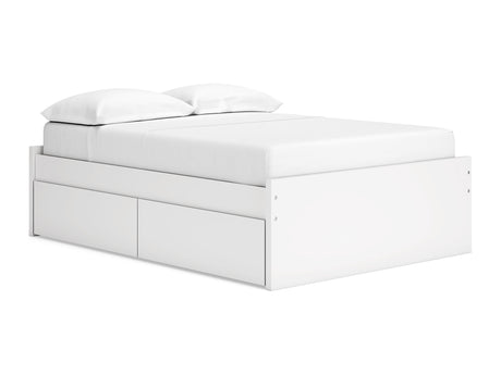 Onita White Full Platform Bed With 1 Side Storage