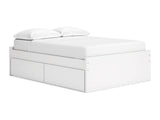 Onita White Full Platform Bed With 1 Side Storage
