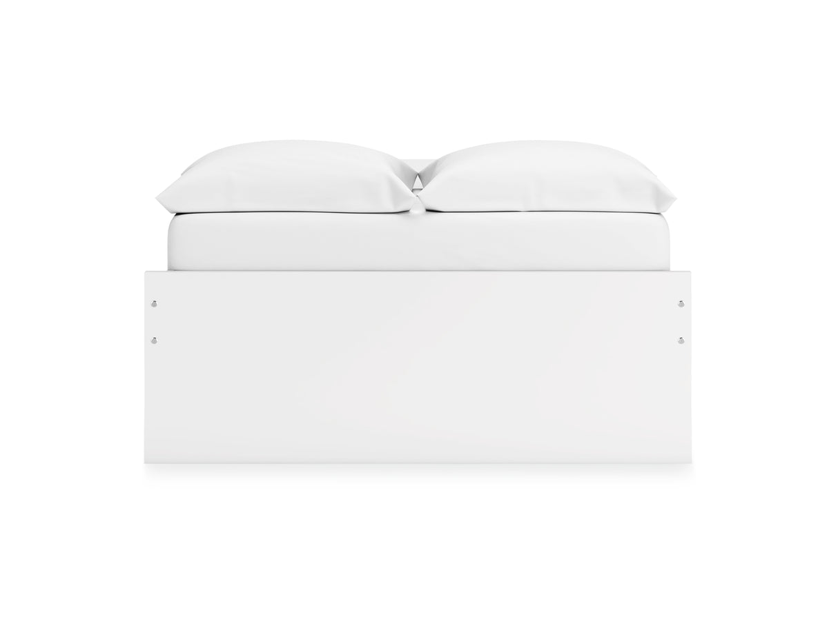 Onita White Full Platform Bed With 1 Side Storage