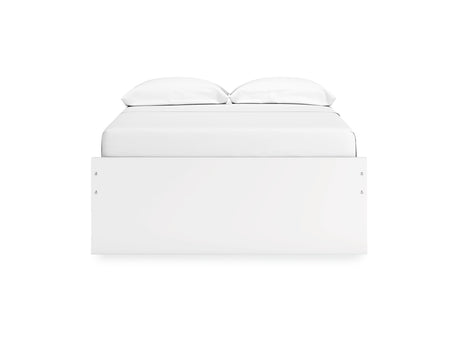 Onita White Full Platform Bed With 1 Side Storage