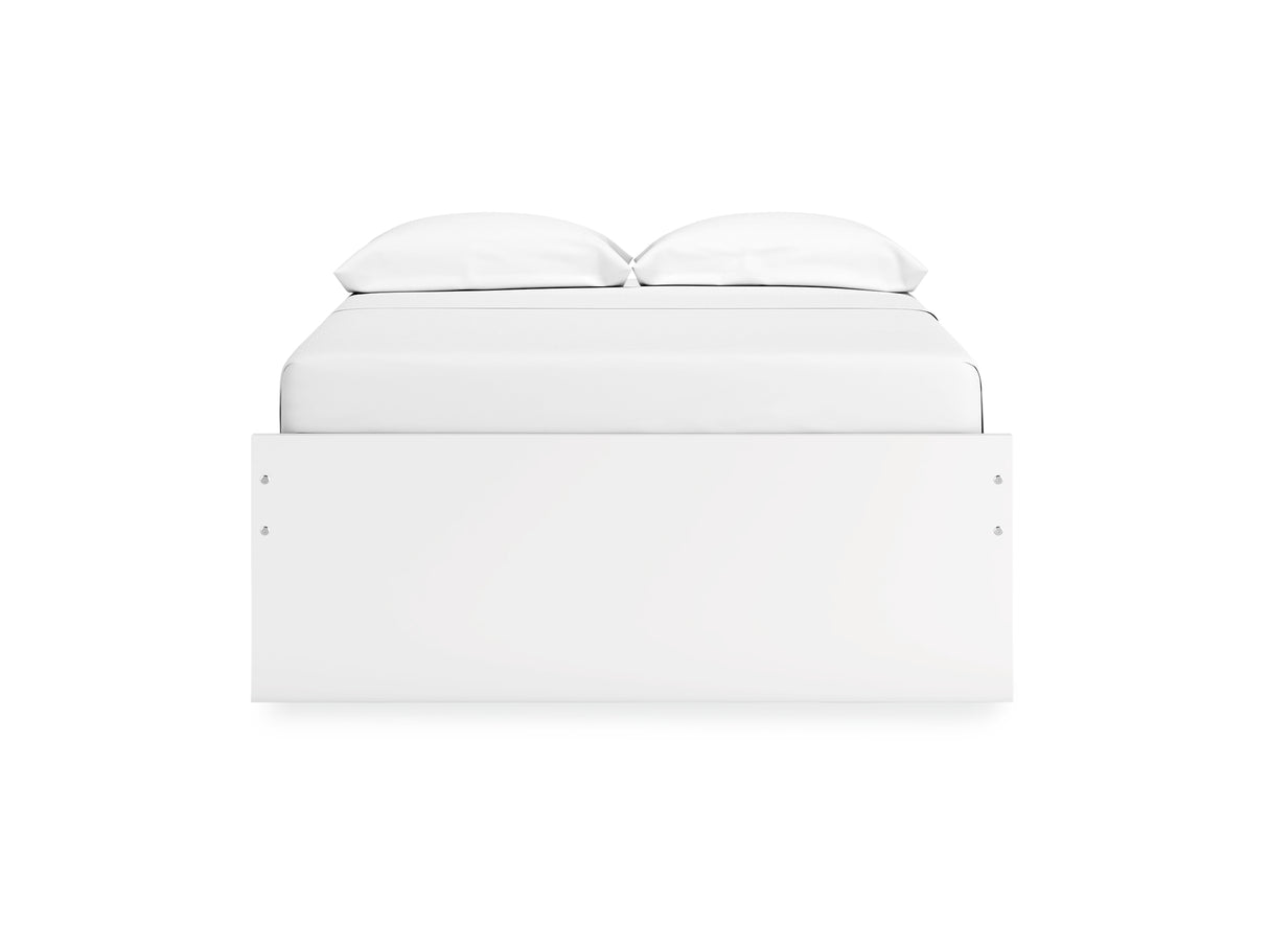 Onita White Full Platform Bed With 1 Side Storage