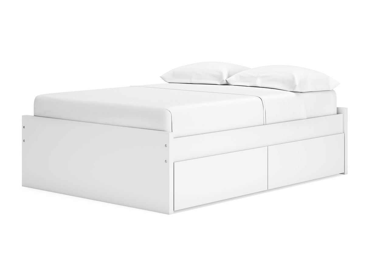 Onita White Full Platform Bed With 2 Side Storage
