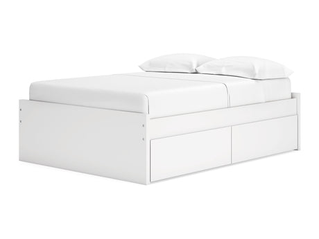 Onita White Full Platform Bed With 2 Side Storage