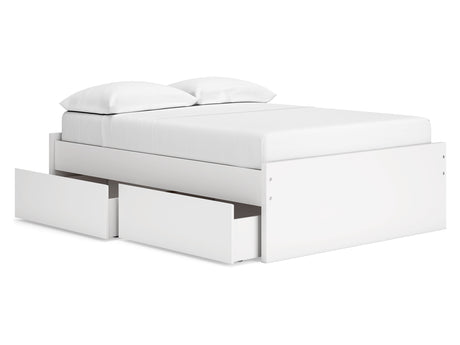 Onita White Full Platform Bed With 2 Side Storage
