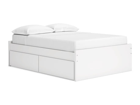 Onita White Full Platform Bed With 2 Side Storage