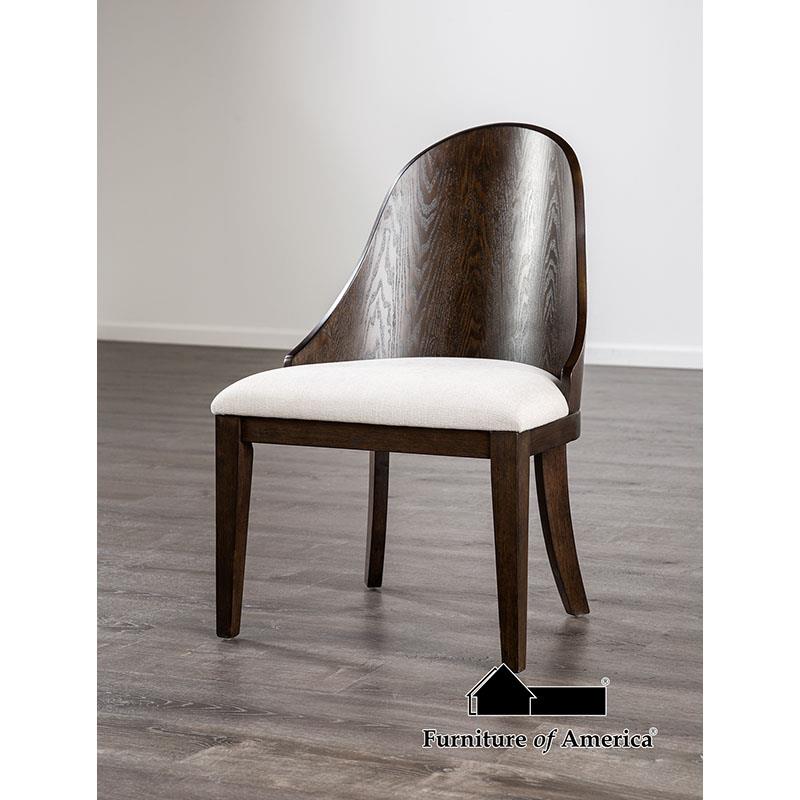 Morden Dark Walnut/Off-White Chair