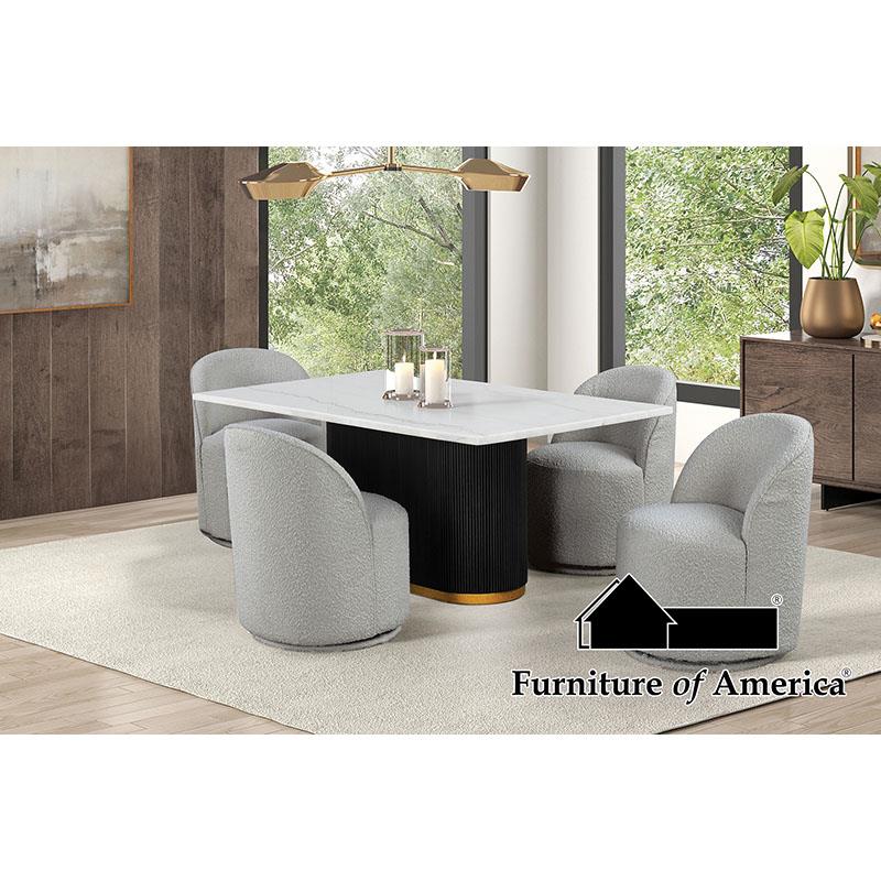 Morges Black/White Dining Set