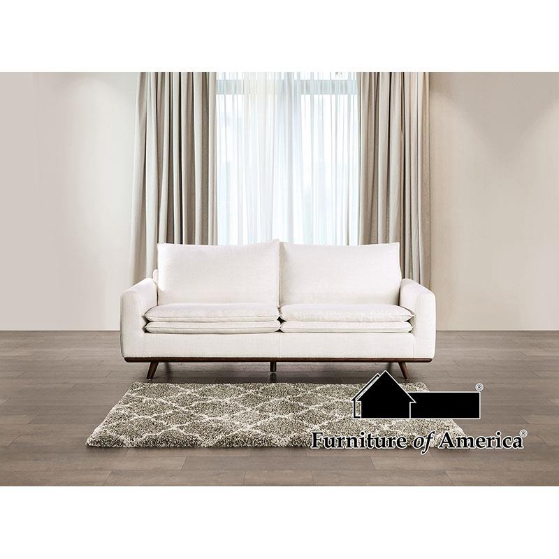 Monthey Dark Brown/Linen White Sofa