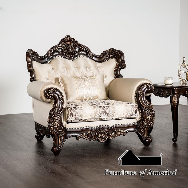 Palencia Dark Cherry/Beige Chair