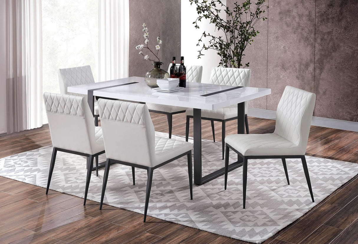 Alessia White/Black Dining Set