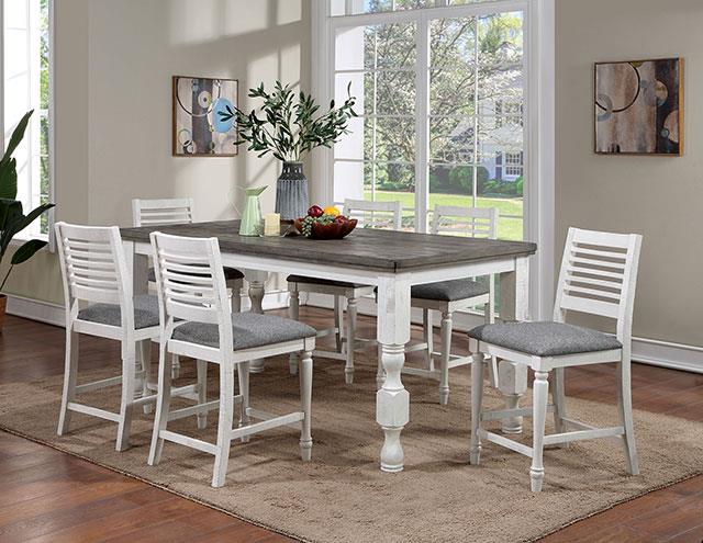 Calabria Antique White/Gray Dining Table